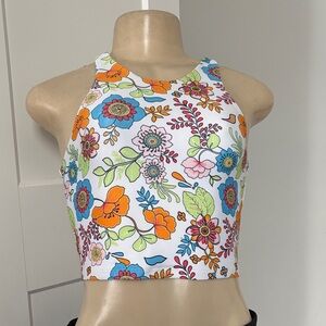 Becco Floral Halter Neck Crop Top size S